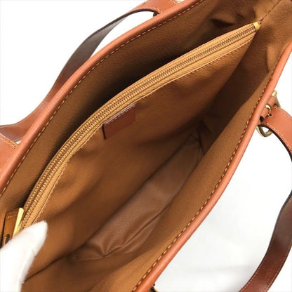 Celine Macadam Tote Brown Leather
