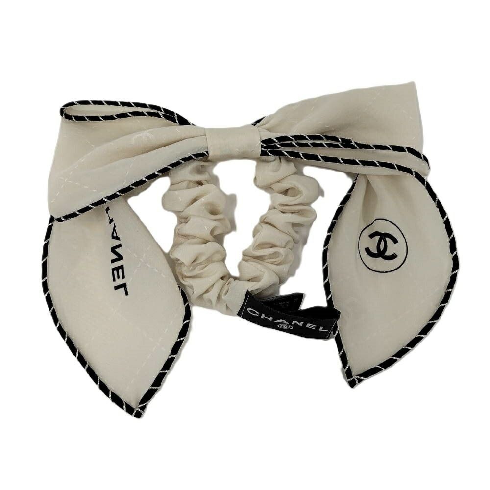 Chanel Scrunchie Ribbon CC Logo Hair Clip