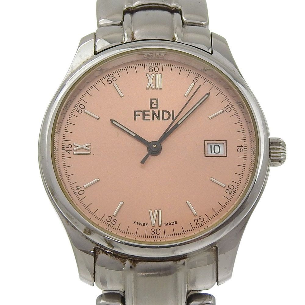 Fendi Orologi Stainless Steel Quartz Analog Display Blanc Dial Watch