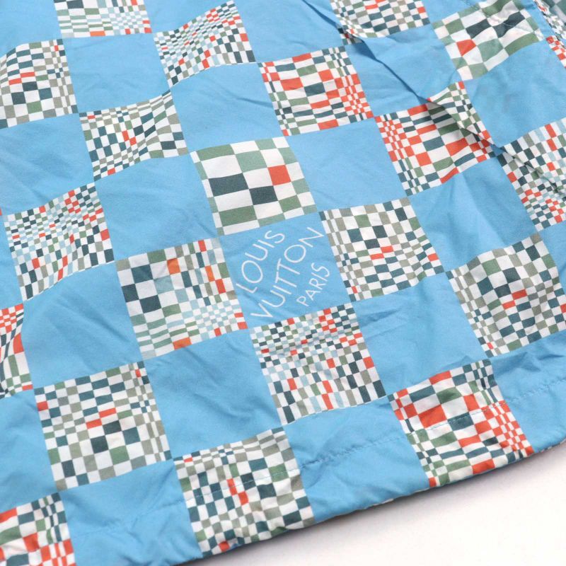 Louis Vuitton 21SS Hkb85w Distorted Damier LV Logo Zipper With Drawcord