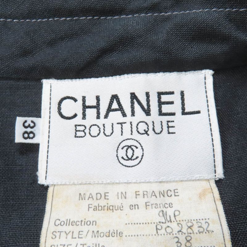 CHANEL Vintage 94P P02832 Silk Blend Linen Coco Mark Jacket And Dress