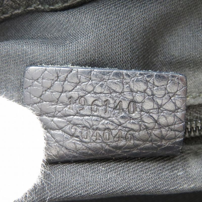 Gucci 196140 GG Canvas Silver Hardware Black Shoulder Bag 1087 Gucci