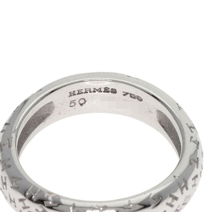 Hermes Toubou Wave #50 Ring 18K White Gold Ladies
