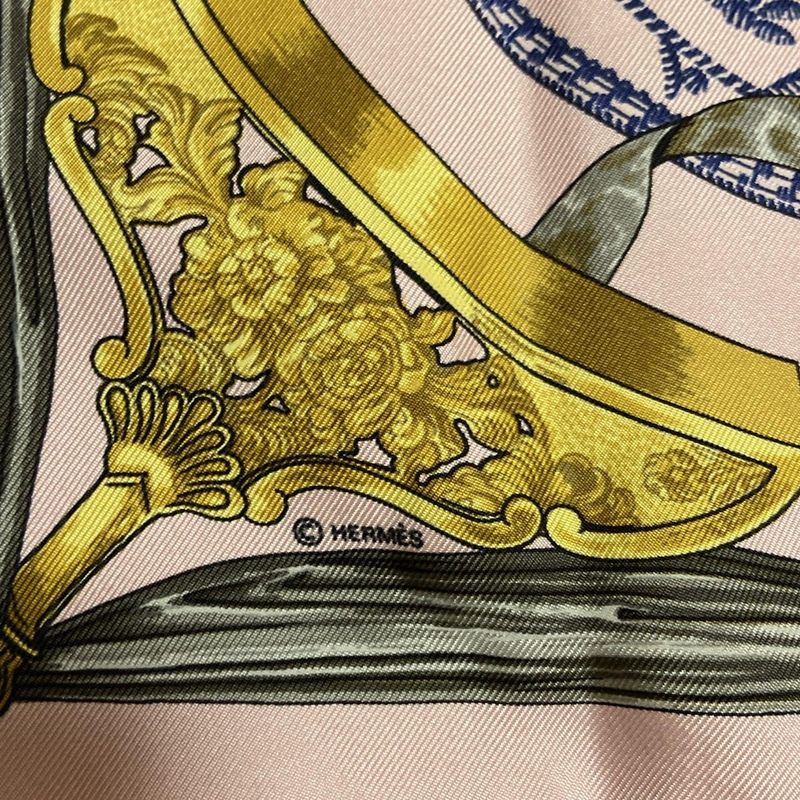 Hermes Scarf - Pink X Light Grey X Multi Etriers