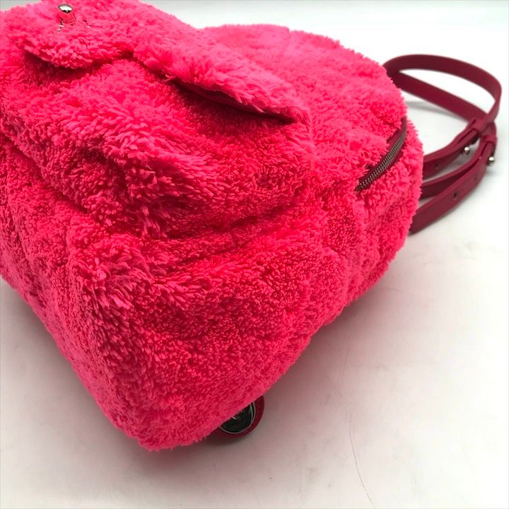 Chanel CC Logo Turnlock Quilted Pile Mini Chain Pack Backpack Pink