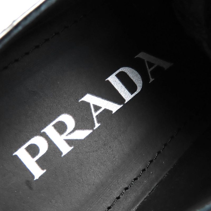 Prada 1d246m Chocolate Triangle Logo Patent Leather Loafers Black 34.5 W/box/sto