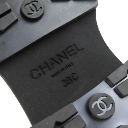 CHANEL 23A G45074 Coco Mark Matelasse Thick Soled Leather Loafers Brown Black