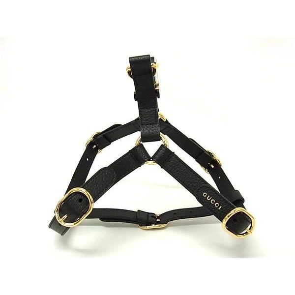 Gucci Interlocking Small Pet Harness for Dogs Pet Supplies Leather Black Pet — view 2