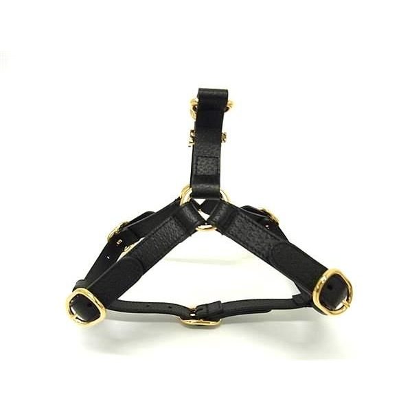 Gucci Interlocking Small Pet Harness for Dogs Pet Supplies Leather Black Pet — view 3