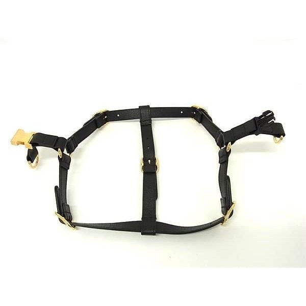 Gucci Interlocking Small Pet Harness for Dogs Pet Supplies Leather Black Pet — view 4
