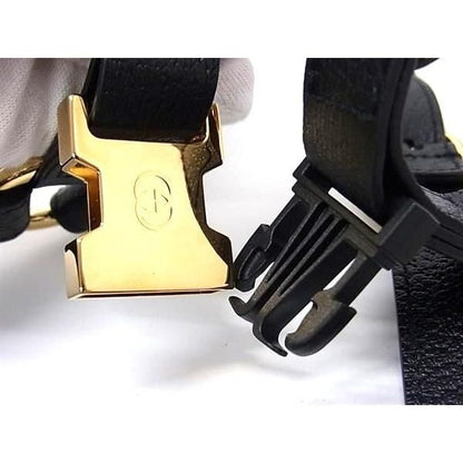 Gucci Interlocking Small Pet Harness for Dogs Pet Supplies Leather Black Pet — view 5