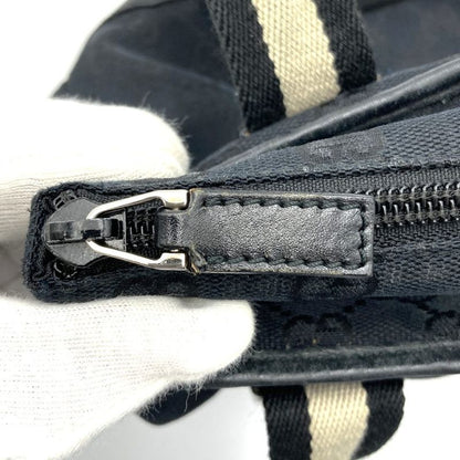 Gucci 019 0402 Tote Handbag GG Canvas Leather Black Simple Casual Ladies Men