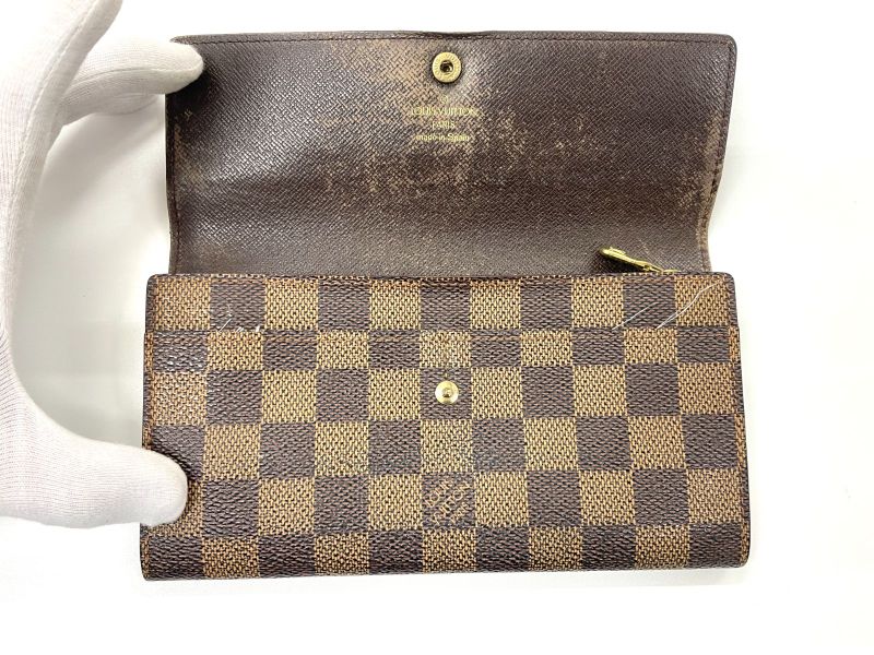 Louis Vuitton Damier Pochette Portmonnais Cles Di Long Wallet N61725 Brown Made