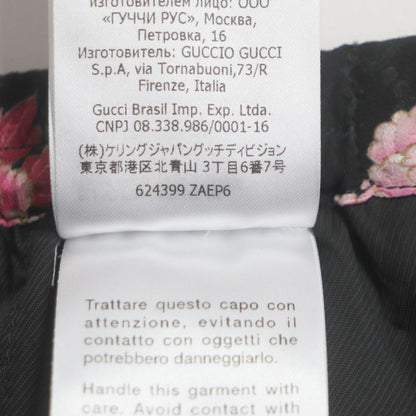 Gucci 624399 100% Silk GG Pattern Floral Shorts Black Pink 44 Made In Italy
