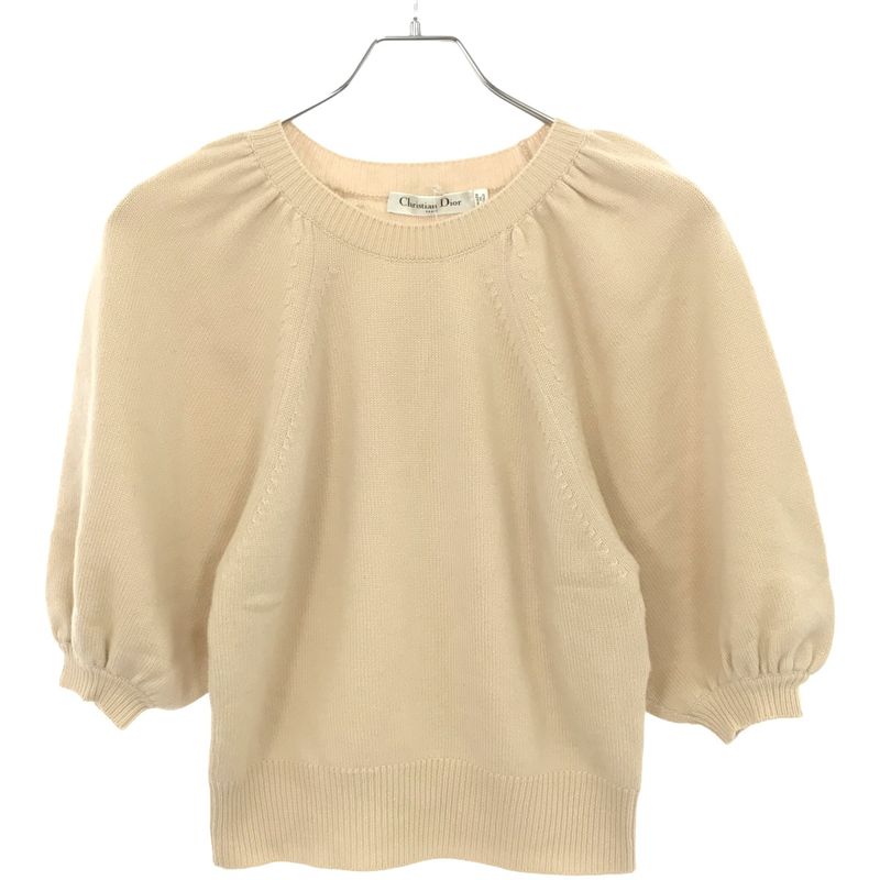 Christian Dior Short Sleeve Cashmere Knit Sweater 7c24594am550 Beige 36