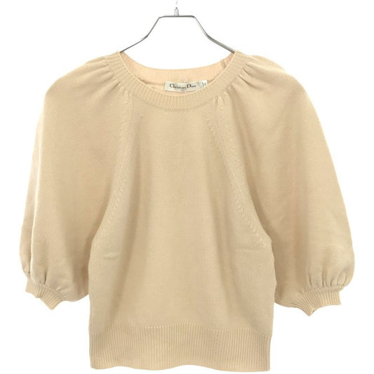 Christian Dior Short Sleeve Cashmere Knit Sweater 7c24594am550 Beige 36