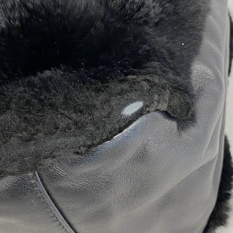 Chanel Shoulder Bag Lambskin Black Silver Hardware Women