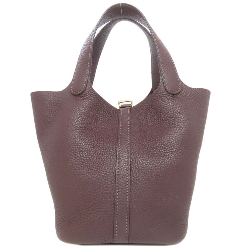 Hermes Picotin Lock PM Rouge Cellier Gold Hardware Handbag Taurillon Women