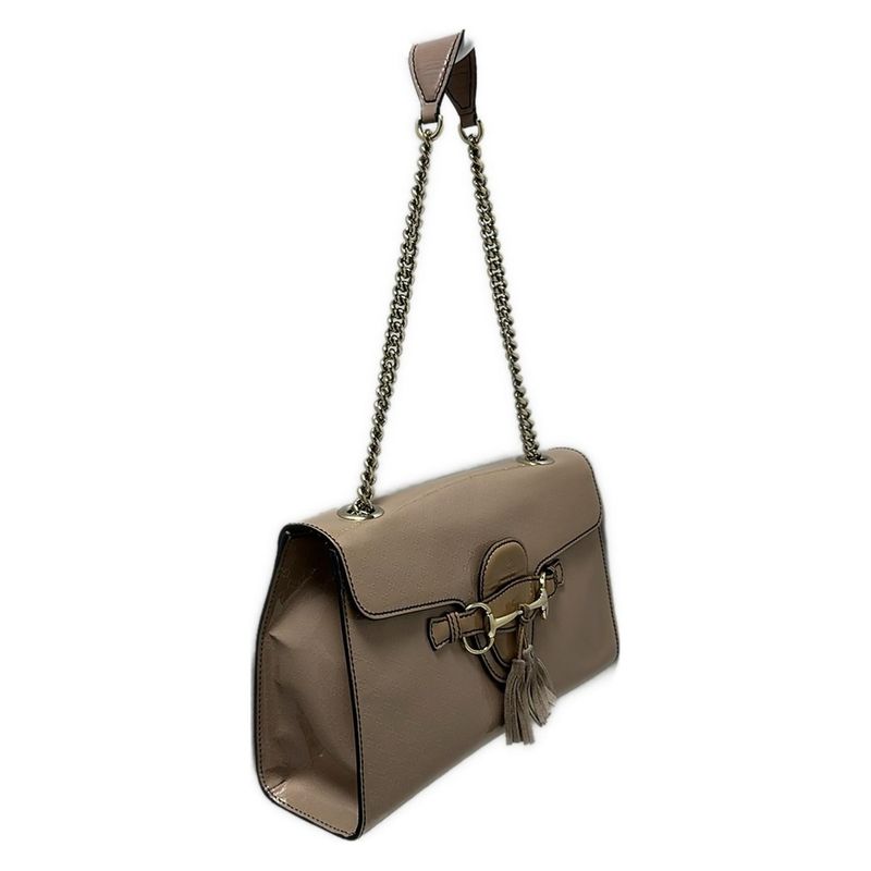 Gucci Shoulder Bag Emilymicro Guccissima Horsebit 295402 Beige Leather