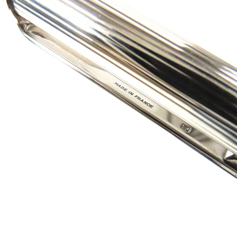 Cartier Must De Cartier Ballpoint Pen With Striped Logo Metal Silver With Case