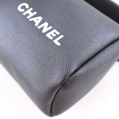 Chanel Vintage Logo Nylon Gray Ladies Pouch