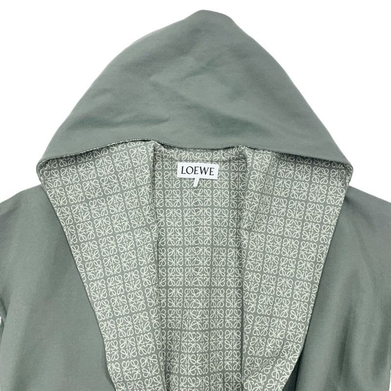Loewe Outerwear Long Coat Wrap Anagram Logo Wool Khaki