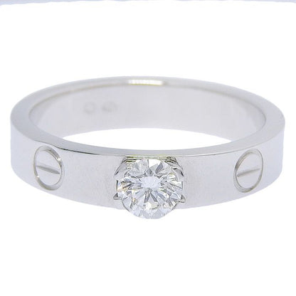 Cartier Mini Love Solitaire Diamond Ring 18K White Gold 750 White Gold Diamond
