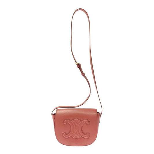 Celine Leather Folco Cuir Triomphe Shoulder Bag Lipstick 408622 Shoulder Bag