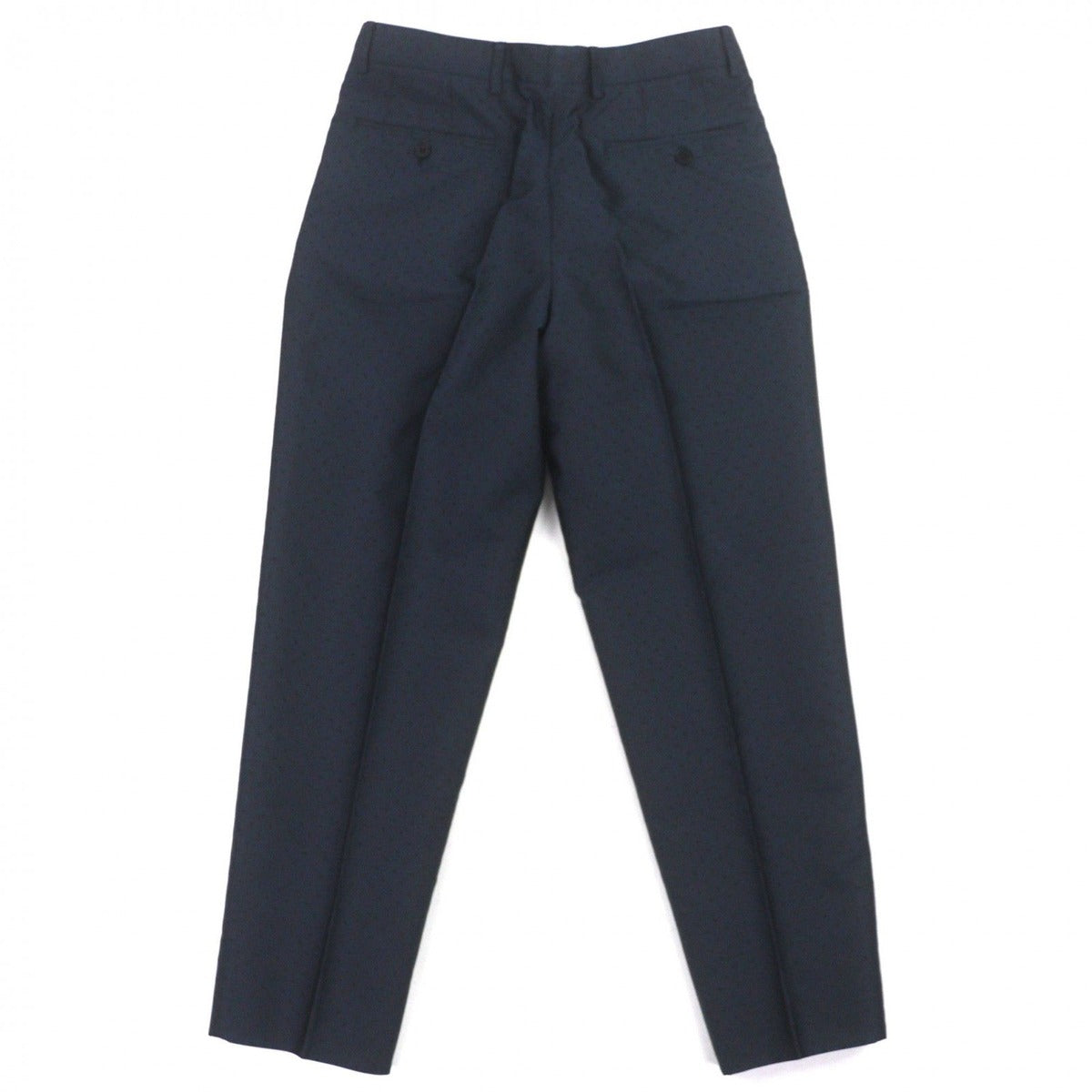 Hermes Silk Dot Pattern 2 Tuck Pleated Trousers Pants Navy 38 — view 2