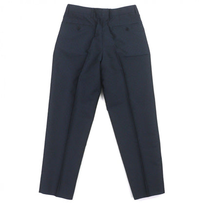 Hermes Silk Dot Pattern 2 Tuck Pleated Trousers Pants Navy 38 — view 2