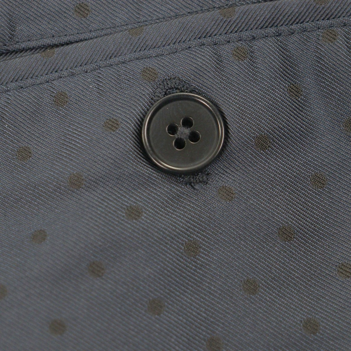 Hermes Silk Dot Pattern 2 Tuck Pleated Trousers Pants Navy 38 — view 5