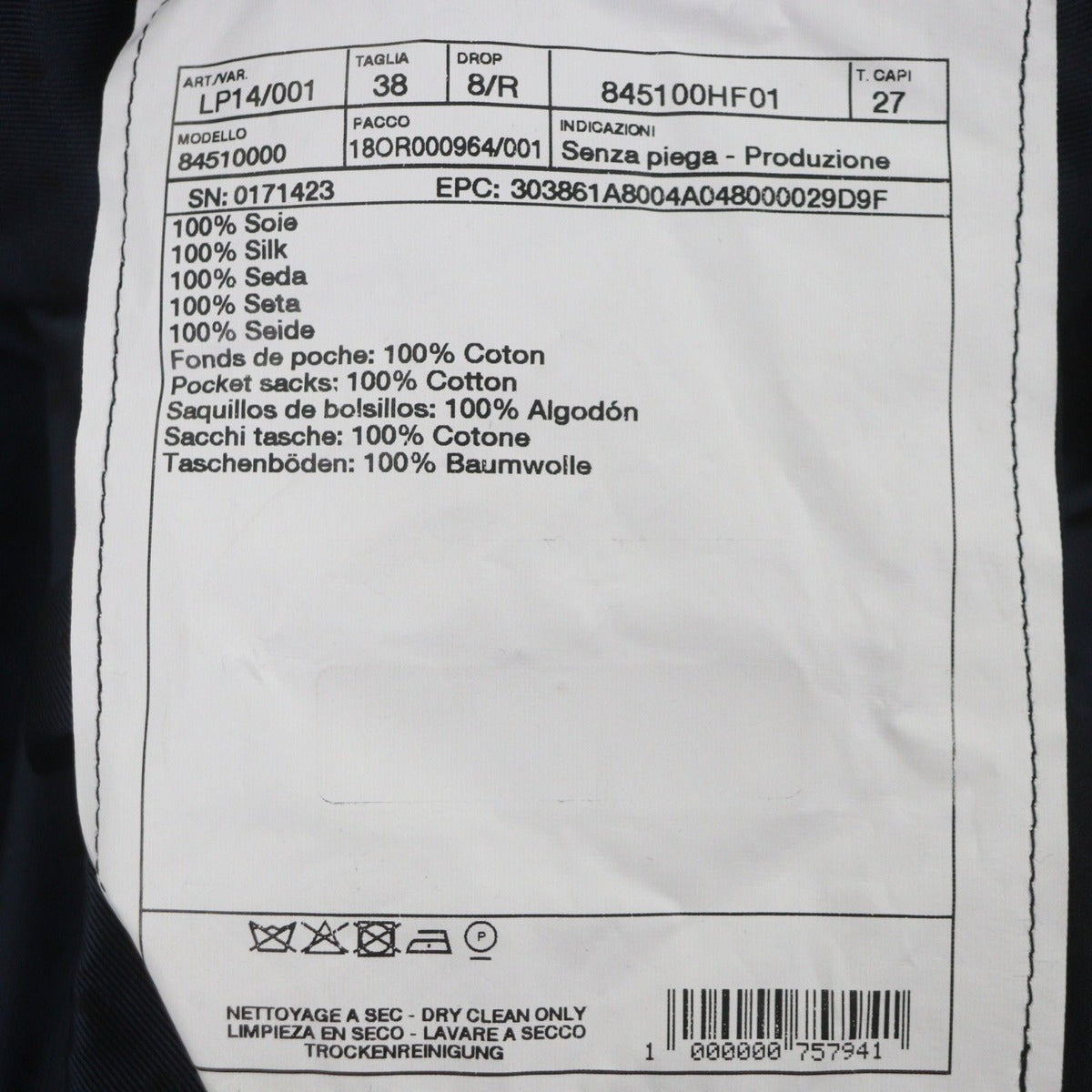 Hermes Silk Dot Pattern 2 Tuck Pleated Trousers Pants Navy 38 — view 6