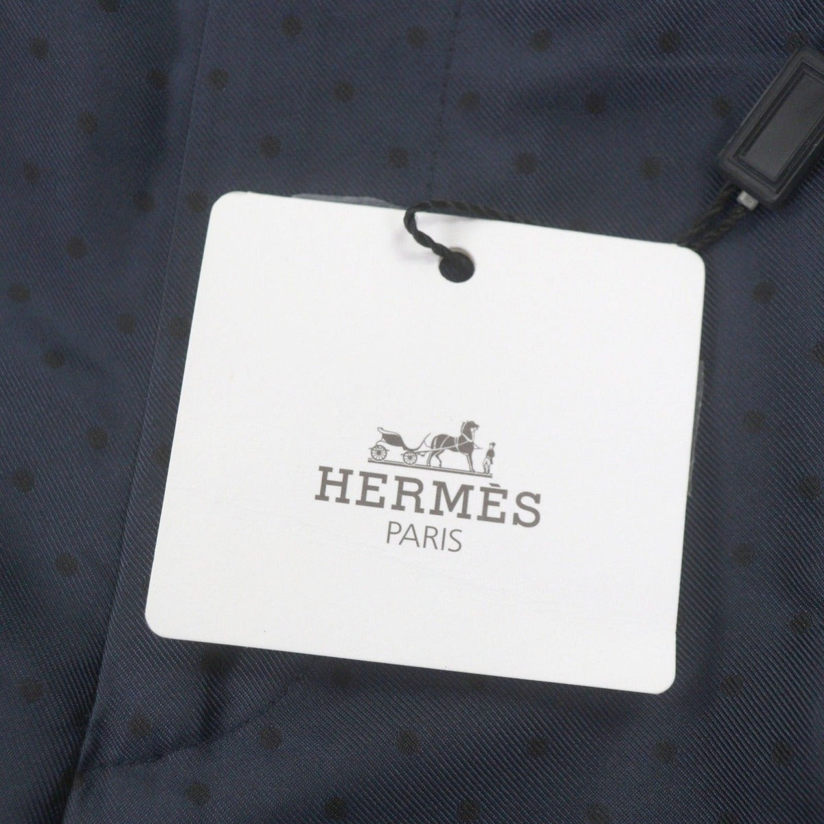 Hermes Silk Dot Pattern 2 Tuck Pleated Trousers Pants Navy 38 — view 8