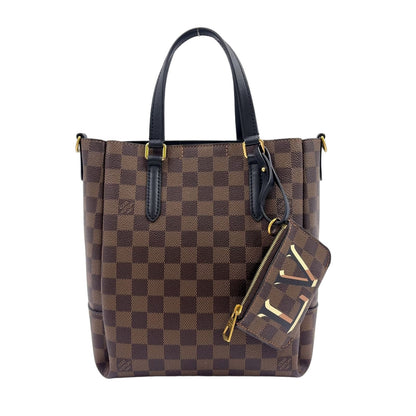 Louis Vuitton Belmont NV BB Damier Ebene Leather Brown Black Handbag Gold