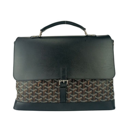 Goyard Business Bag Citadan PM Black Leather Silver Hardware