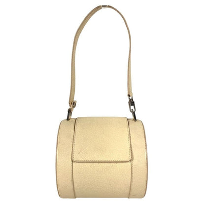 Bvlgari Shoulder Bag Logo Leather White