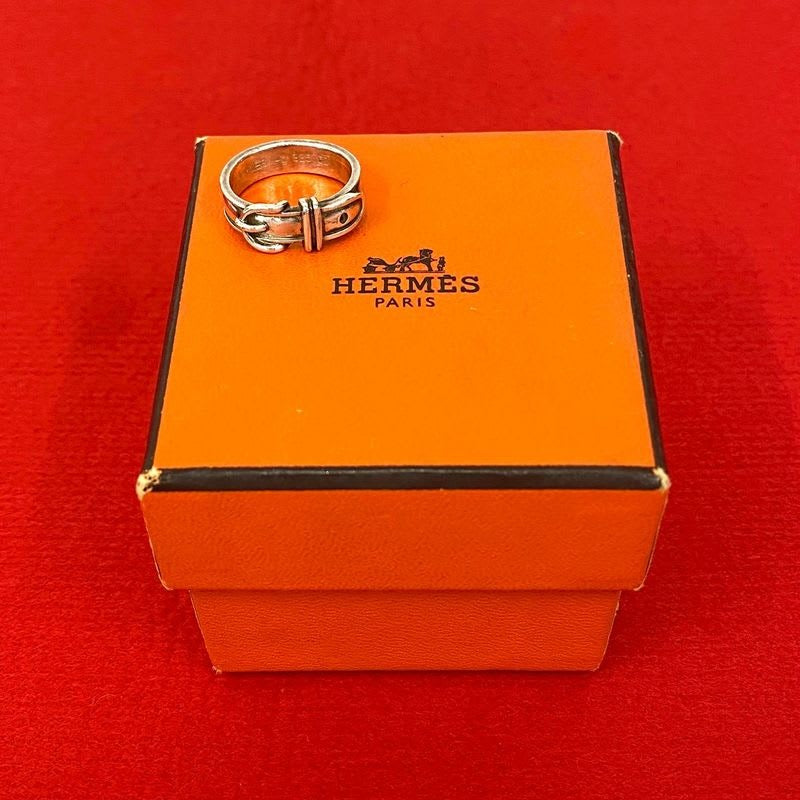Hermes Suntulle Belt Motif Silver 925 Ring No 10 Accessory 90503