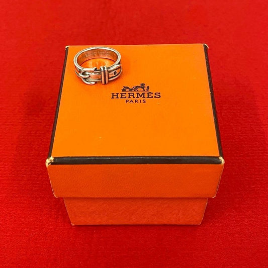 Hermes Suntulle Belt Motif Silver 925 Ring No 10 Accessory 90503