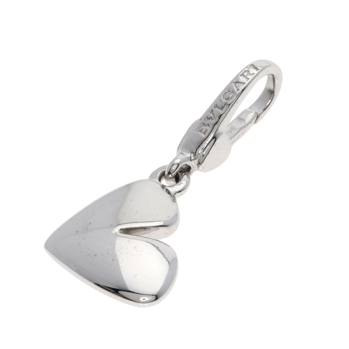 Bvlgari Quarre Heart Charm Pendant Top 18K White Gold