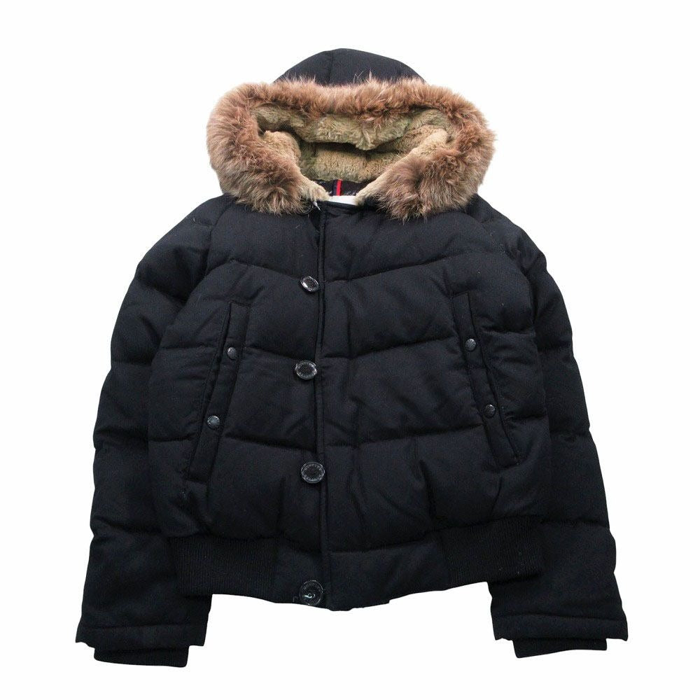 Bvlgari Moncler Coyote Rabbit Fur Down Jacket Black