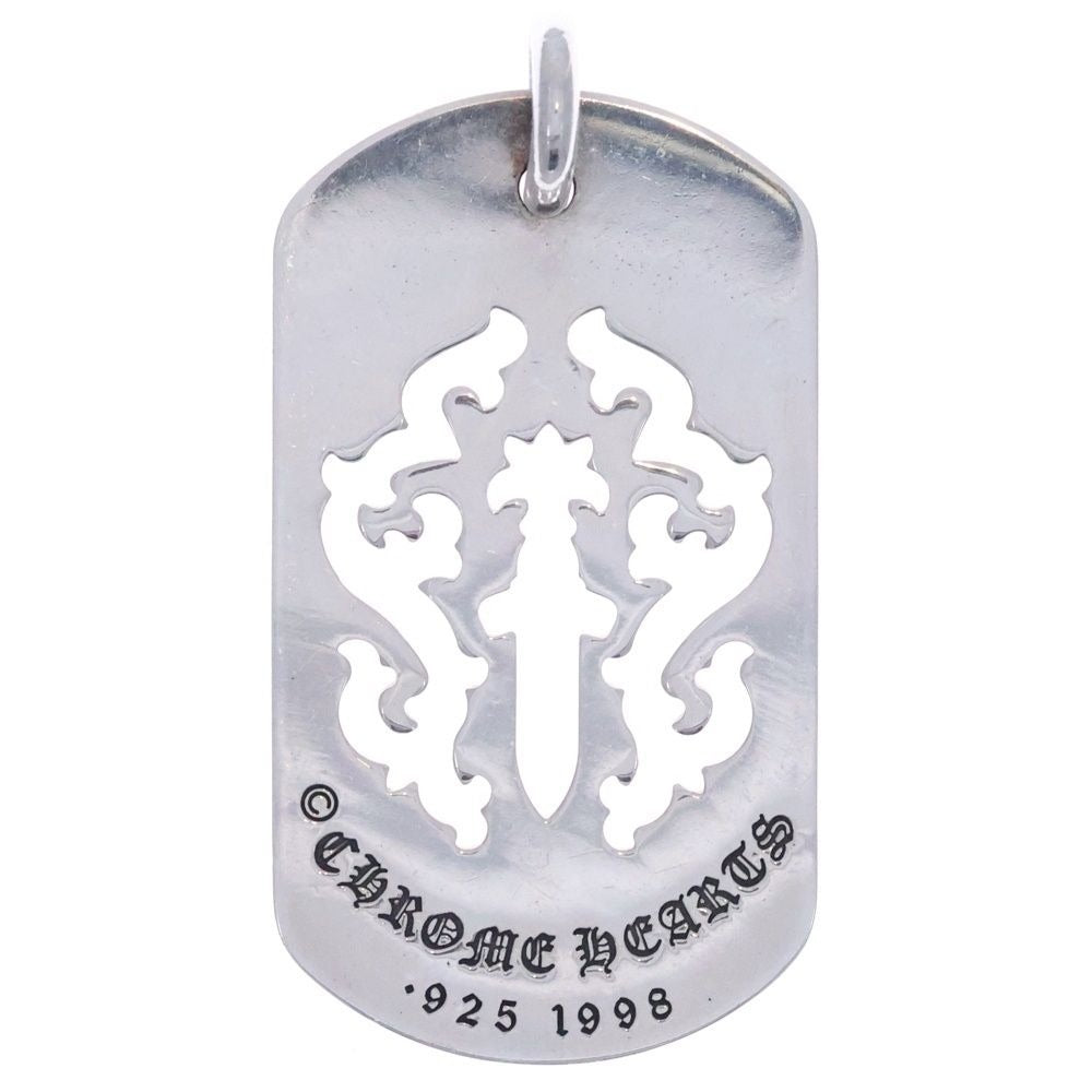 Chrome Hearts D Tag Lrg Dagger Cutout Dog Tag Large Necklace Top