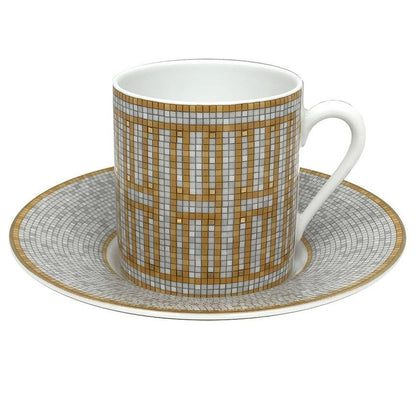 Hermes Cup & Saucer C S Mosaic Van Quatre 24 Pottery Tableware