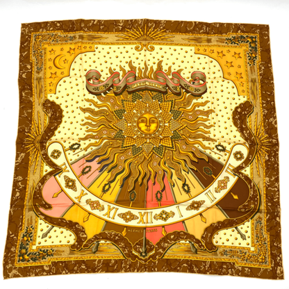 Hermes Scarf Carre 90 Silk Carpe DIEM Enjoy The Day Pick The Day Sun Constellati