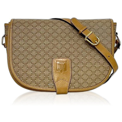 Celine Shoulder Bag Beige Macadam Leather
