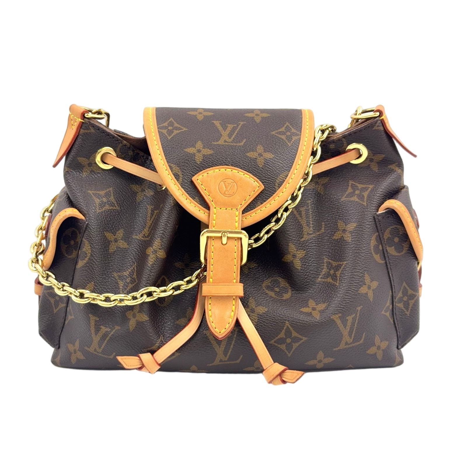 Louis Vuitton Odyssey PM Monogram Leather Brown Handbag Gold