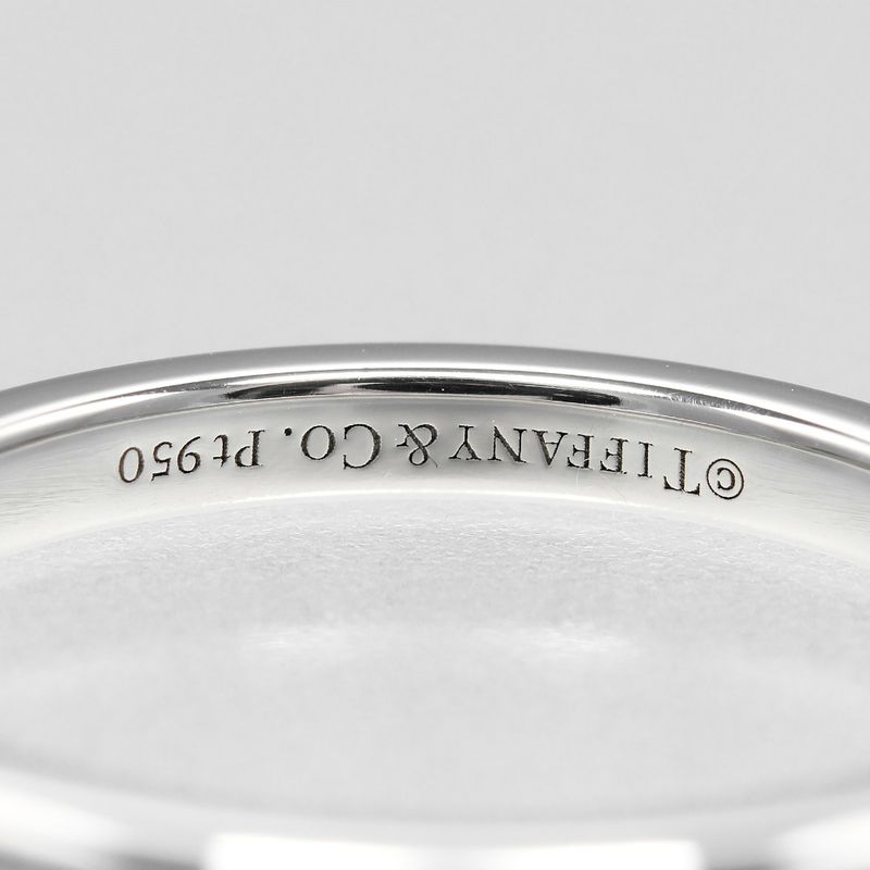Tiffany & Co Forever Wedding Classic Band Pt950platinum X 3P Diamonds #6.5