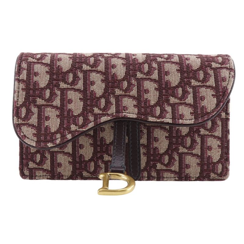 Dior Christian Dior Saddle Trotter 2WAY Clutch Canvas Bordeaux Women's Waist Bag