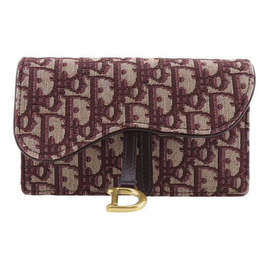 Dior Christian Dior Saddle Trotter 2WAY Clutch Canvas Bordeaux Women's Waist Bag