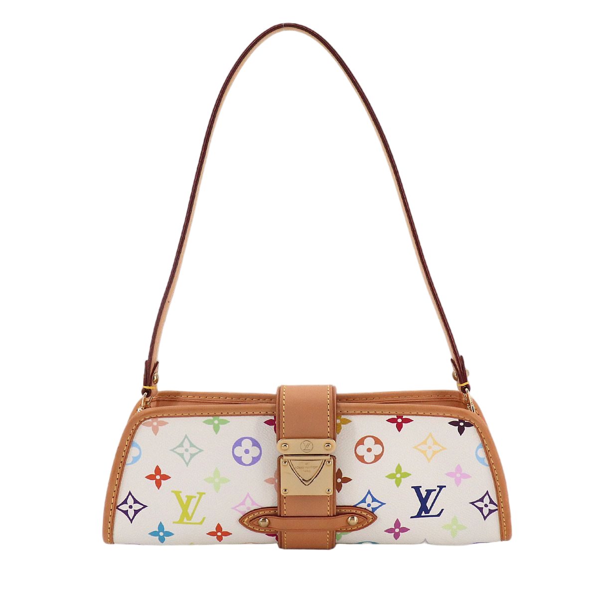 Louis Vuitton Monogram Multicolor Charlie 2-Way Shoulder Clutch Blanc