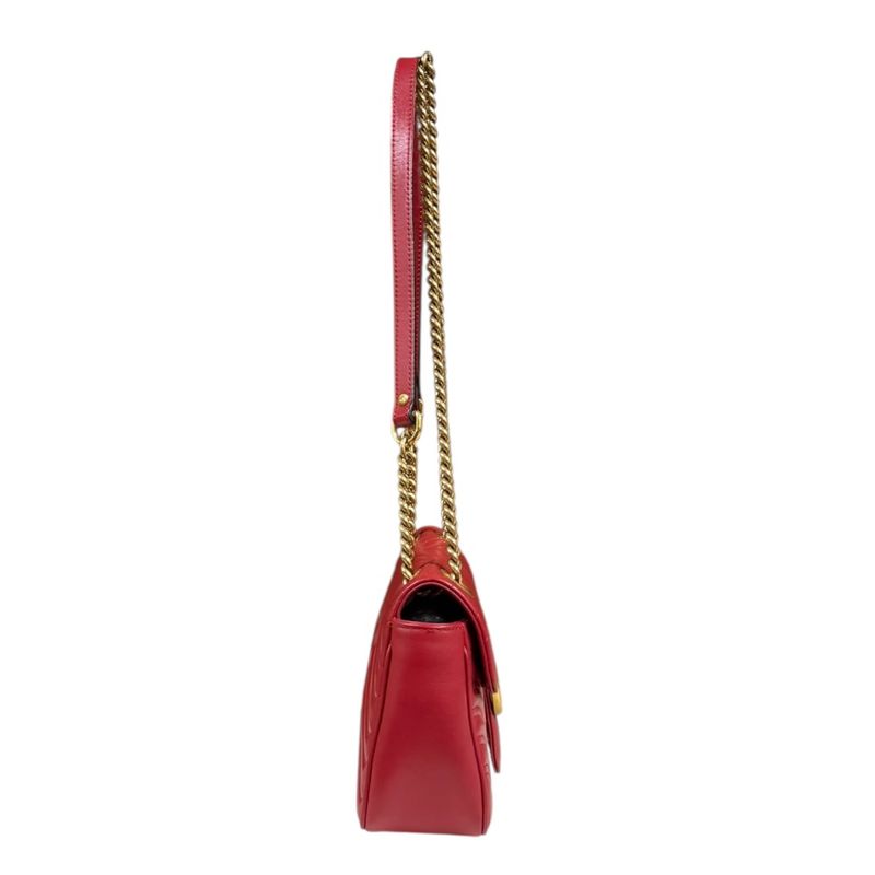 Gucci GG Marmont Shoulder Bag Leather 443497 Red Ladies Gucci  Gucci